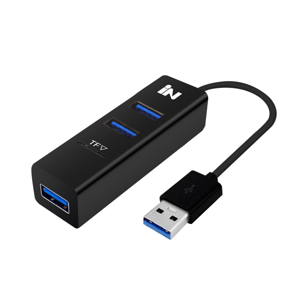 USB 2.0 3포트+T-FLASH 허브  블랙 IN-U3TFBK